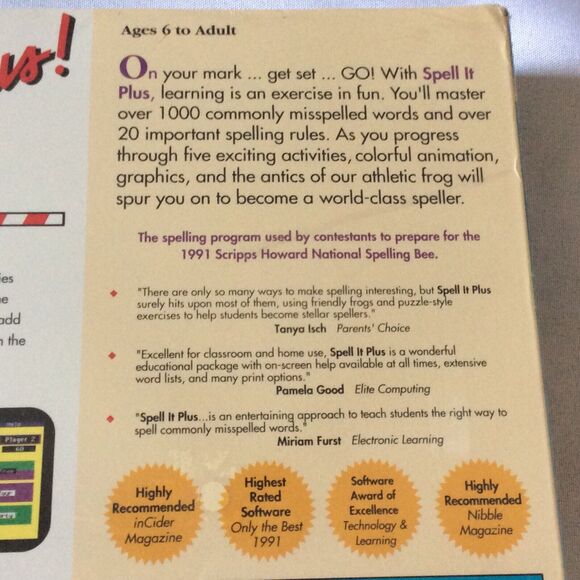SPELL IT PLUS Spelling Program For The Entire Family It TALKS IBM/TANDY& PC Comp - Picture 6 of 11